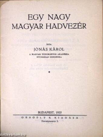 Egy nagy magyar hadvezér