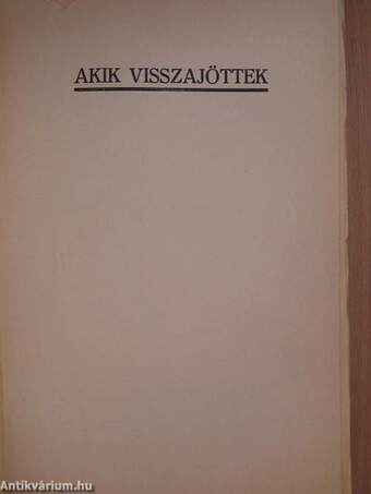 Akik visszajöttek