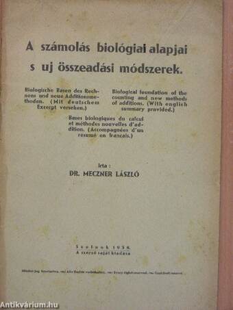 A számolás biológiai alapjai s uj összeadási módszerek