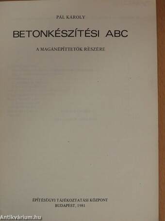 Betonkészítési ABC