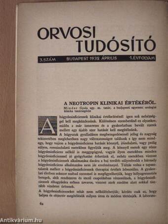 Orvosi Tudósító 1932. április