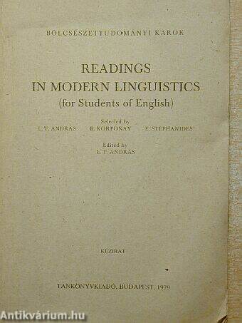 Readings in modern linguistics (for Students of English)