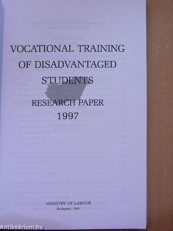 Vocational training of disadvantaged students