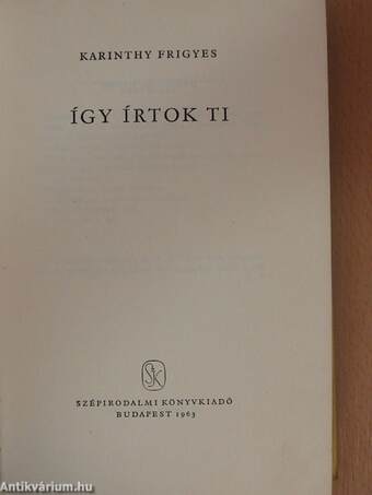 Így írtok ti I-II.