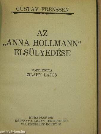 Az "Anna Hollmann" elsülyedése
