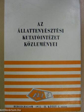 Az állattenyésztési kutatóintézet közleményei 1975. 1.szám