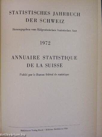 Statistisches Jahrbuch der Schweiz 1972