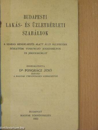 Magyar Törvénykezés 1932. május 1.