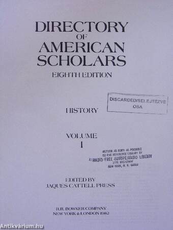 Directory of American Scholars I.