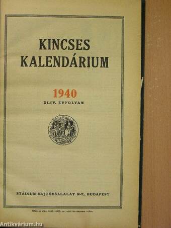 Kincses Kalendárium 1940