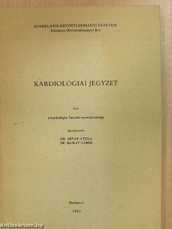 Kardiológiai jegyzet