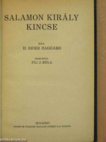 Salamon király kincse