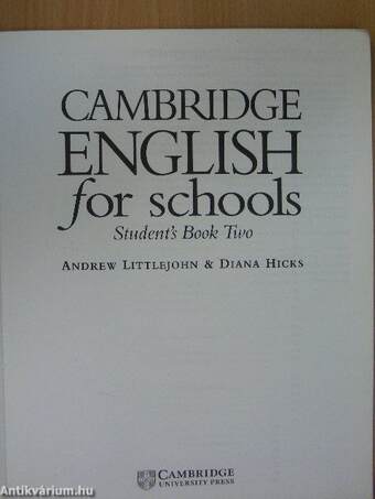 Cambridge English for Schools - Student's Book Two