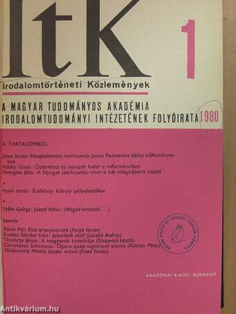 Irodalomtörténeti Közlemények 1980/1-6.