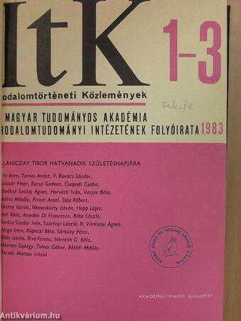 Irodalomtörténeti Közlemények 1983/1-6.