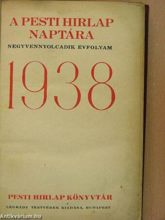 A Pesti Hirlap naptára 1938