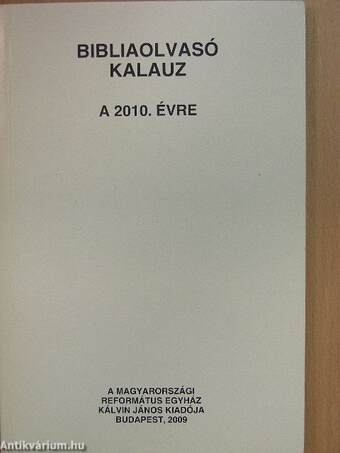 Bibliaolvasó kalauz a 2010. évre