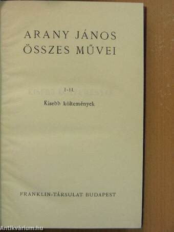 Arany János összes művei I-II. (töredék)