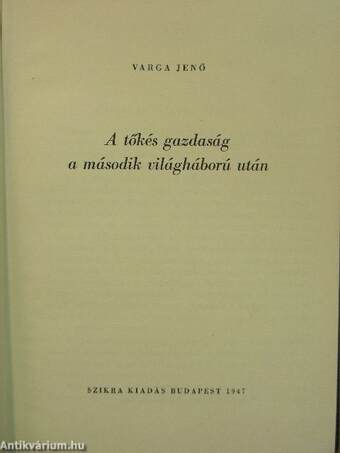 A tőkés gazdaság a második világháború után