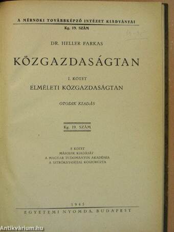 Közgazdaságtan I.