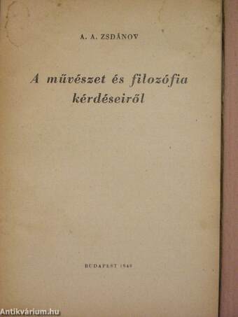 A művészet és filozófia kérdéseiről