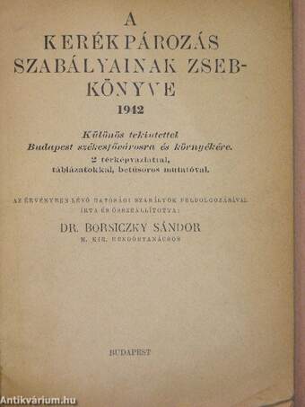 A kerékpározás szabályainak zsebkönyve 1942