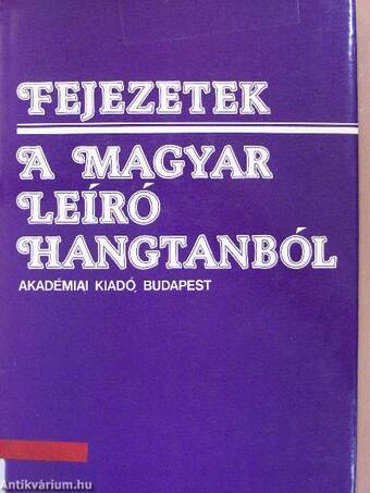 Fejezetek a magyar leíró hangtanból