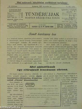 Tündérujjak 1927. november