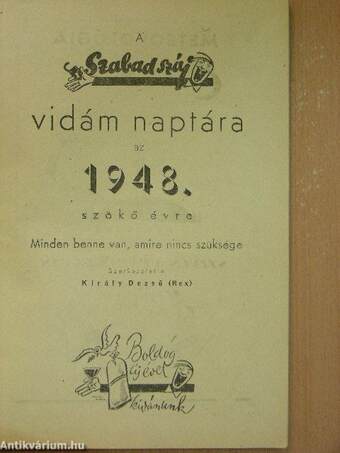 A Szabadszáj vidám naptára az 1948. szökőévre