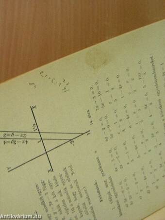 I. függelék Algebra-geometria a felső kereskedelmi iskolák számára című tankönyvhöz az I. évfolyam részére