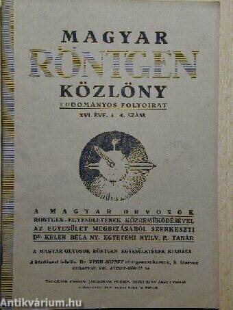 Magyar Röntgen Közlöny 1942. 3-4. szám