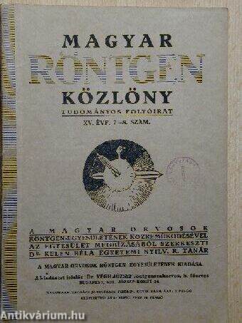 Magyar Röntgen Közlöny 1941. 7-8. szám