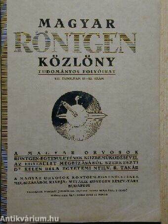 Magyar Röntgen Közlöny 1933. 11-12. szám