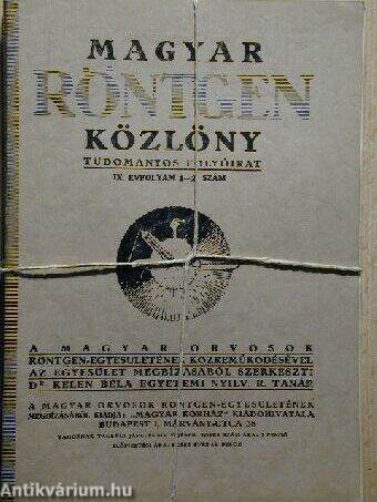 Magyar Röntgen Közlöny 1935. 1-12. szám