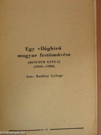 A fekete macska/Tanulmány: Egy világhírű magyar festőművész