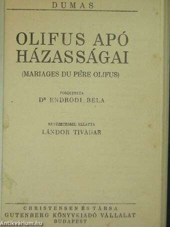 Olifus apó házasságai