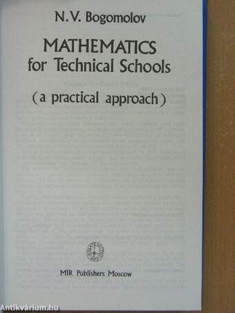 Mathematics for Technical Schools