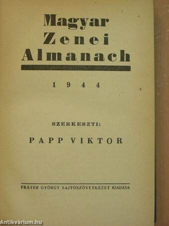 Magyar Zenei Almanach 1944