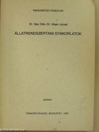 Állatrendszertani gyakorlatok