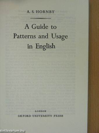 A Guide to Patterns and Usage in English