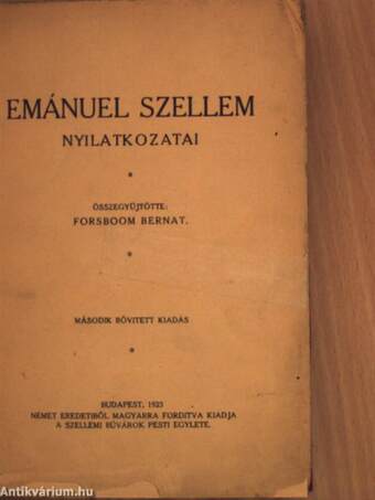 Emánuel szellem nyilatkozatai