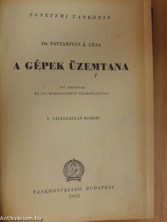 A gépek üzemtana