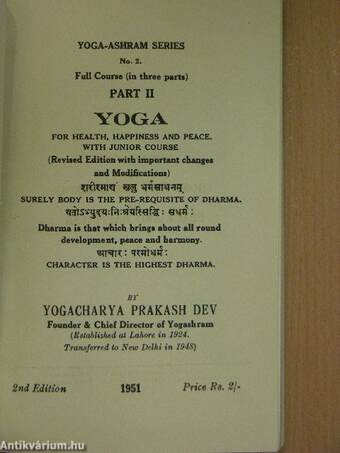 Yoga for Health, Happiness and Peace