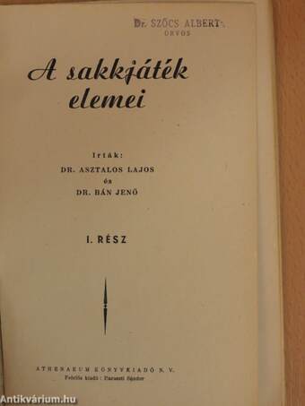 A sakkjáték elemei I.