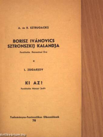 Borisz Ivánovics Sztronszkij kalandja/Ki az?