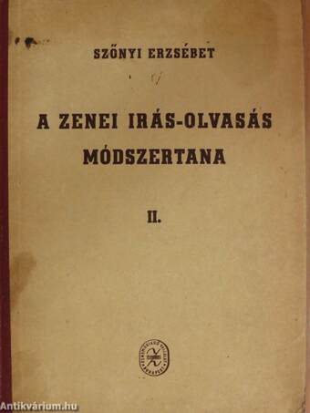 A zenei írás-olvasás módszertana II.