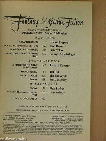 The Magazine of Fantasy and Science Fiction December 1985