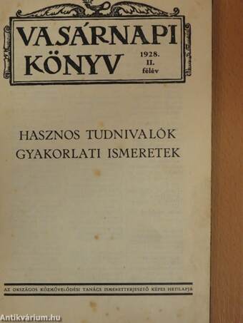 Vasárnapi Könyv 1928. II. (nem teljes évfolyam)