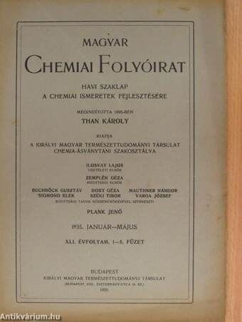 Magyar Chemiai Folyóirat 1935. január-december