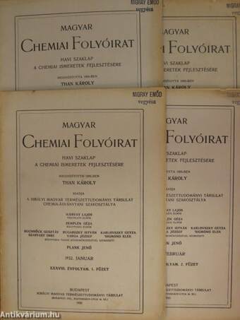 Magyar Chemiai Folyóirat 1932. január-december
